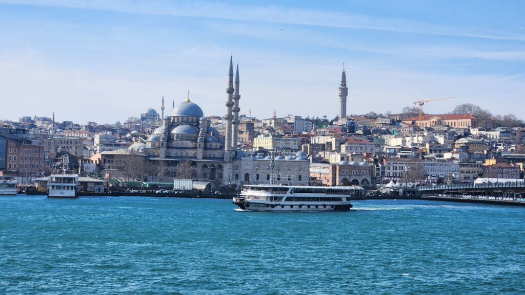 On the Bosphorus looking back over Istanbul