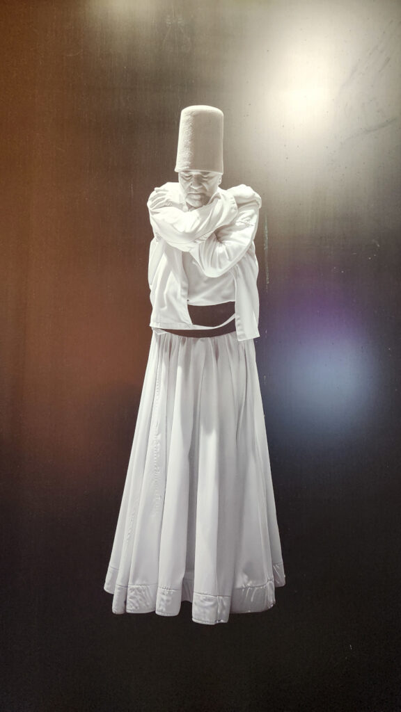 Photographing the dervishes is forbidden. This picture, just outside their venue, captures their essence.
