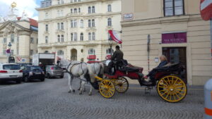 A Fiaker (horse drawn carriage) is a great way get around Vienna..the city streets used to be full of them.