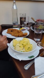 Schnitzel Dinner - What else would you eat in Vienna? Schnitzel and potatoes!