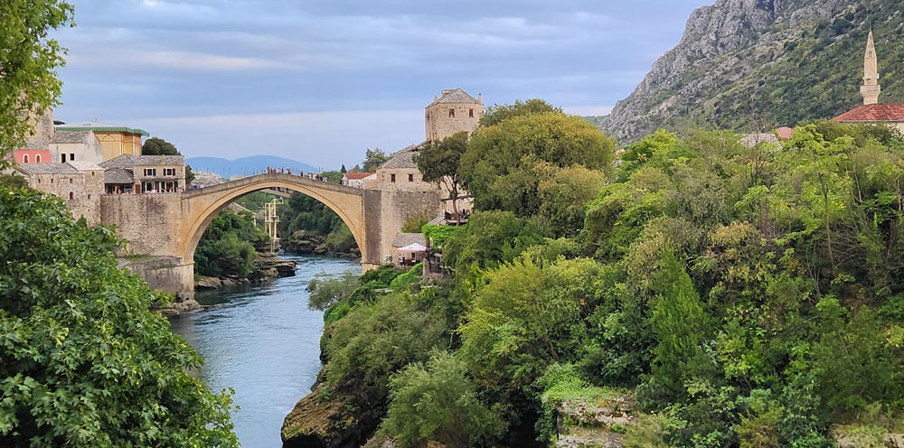 The famous Mostar bridge.